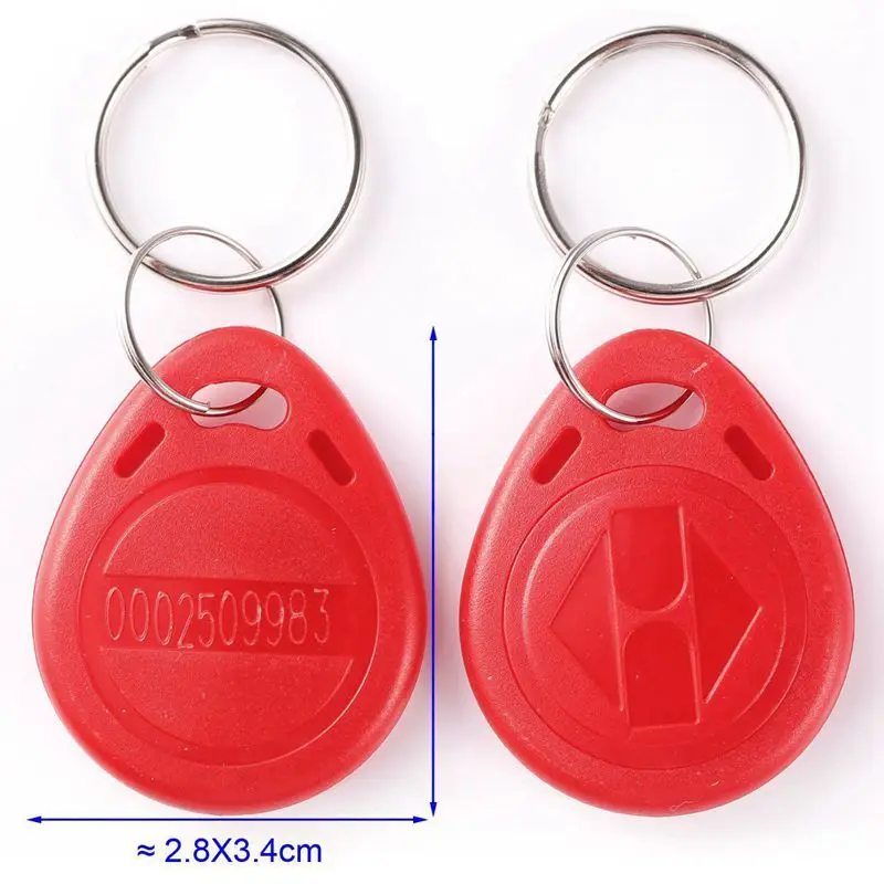ABKK-100pcs Cle ID RFID пульт дистанционного управления идентификационная карта дверная система Входная метка доступа значок маркер замок 125 кГц красный