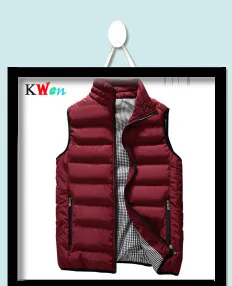 Мужской зимний жилет, термо куртки без рукавов, мужские повседневные приталенные осенние жилеты, мужской брендовый жилет размера плюс 5XL Kw8511