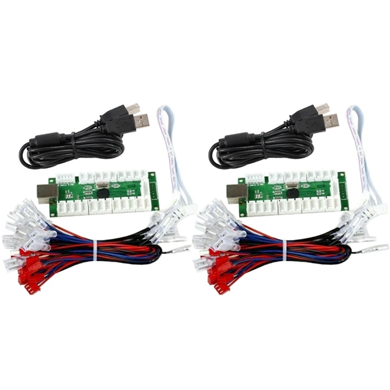 2x проигрыватели USB энкодер Аркада DIY Kit джойстик чип PC панель управления для KOF SNK