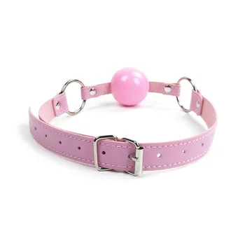 Couples Solid Open Mouth Ball Soft Silicone Gag Sex BDSM Bondage Fetish Leather Strap Gag Ball Sex Toy for Women Erotic Toys New 5