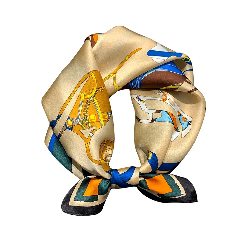 100% Natural Silk Square Scarf Women 2024 dot Print Small Bandana Hair Headscarf Ladies Neckscarf Real Silk Scarves Shawls Wraps 5