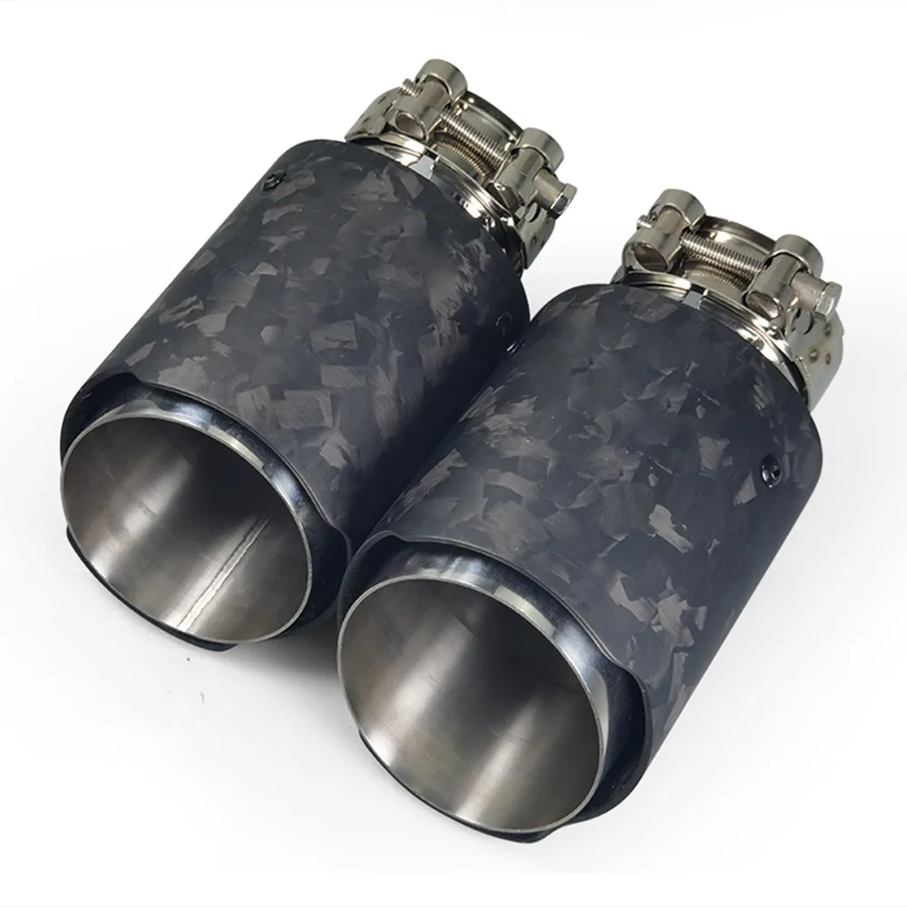 1 piece car forged Carbon Muffler Tip Exhaust System Universal Straight Stainless Exhaust Mufflers nozzle For Akrapovic