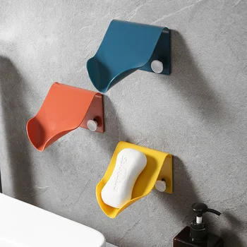 

Multifunction Soap Box Hanging Drain Soap Spong Holder Non-marking Rack with Bath Ball Hook Kitchen Bathroom Accessories
