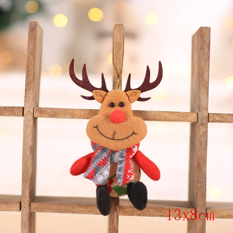 Рождественская елка Декор керст Санта Клаус Снеговик кукла Navidad украшения Рождественские украшения для дома Natal Noel Новогодний подарок - Цвет: style 2-32-elk