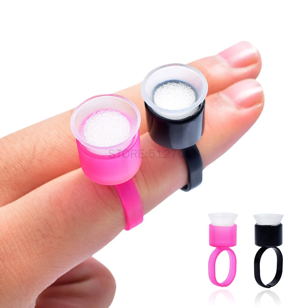 100pcs Tattoos Supply Ring Cup Tools Microblading Pigment Holder Permanent Makeup Disposable Tattoo Ink Cups With Sponge