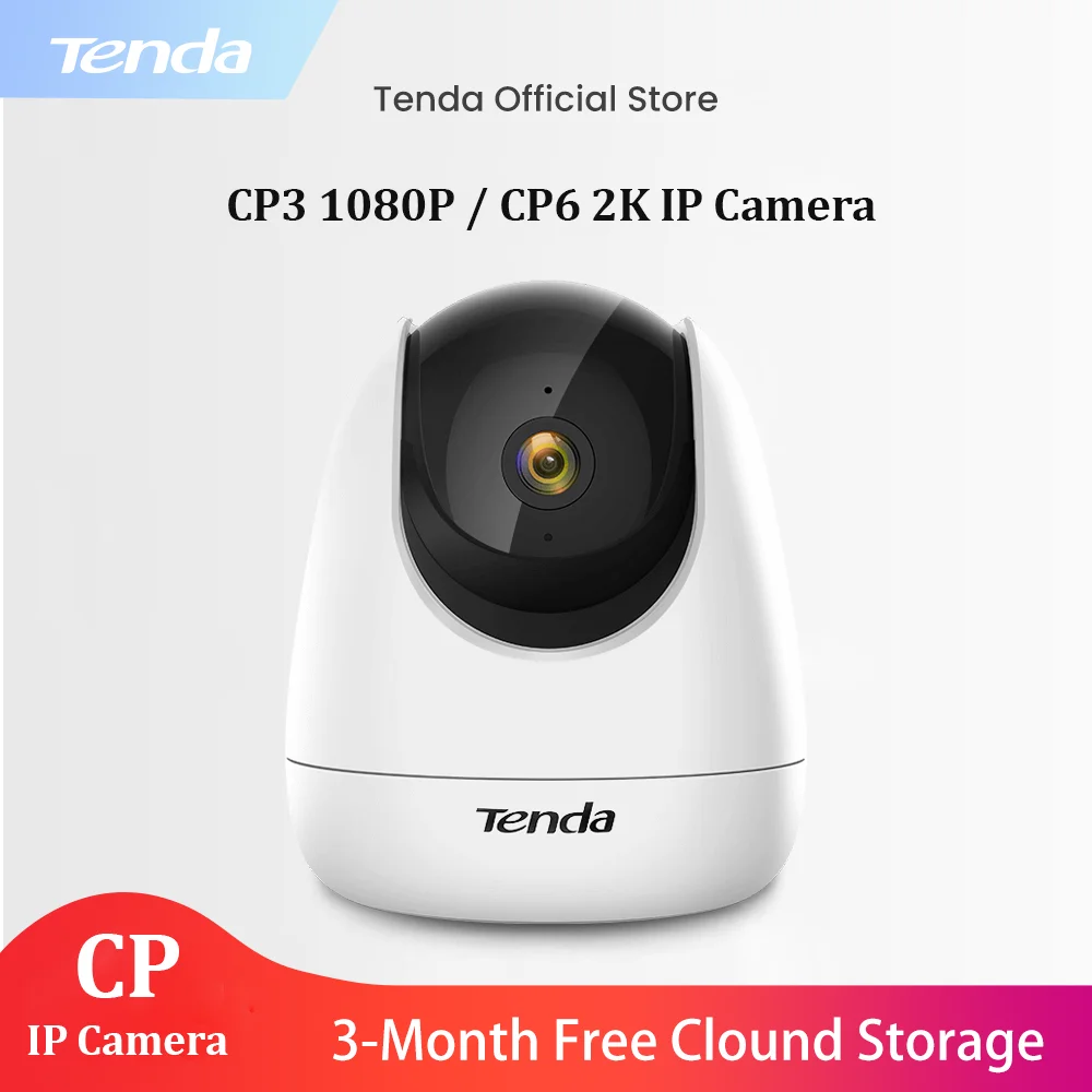 Tenda CP3/CP6 1080P/2K Full-Hd Surveillance Cam 360° PTZ Wifi IP CAMERA 2Mp Wireless Webcam Audio Night Vision Baby Care Cloud
