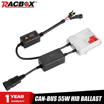 

RACBOX 55W Slim HID AC Ballast with Canbus Decoder Block Ignition Unit Ballast For H4 H1 H3 H7 H8 H9 H11 12V HID xenon Car Refit
