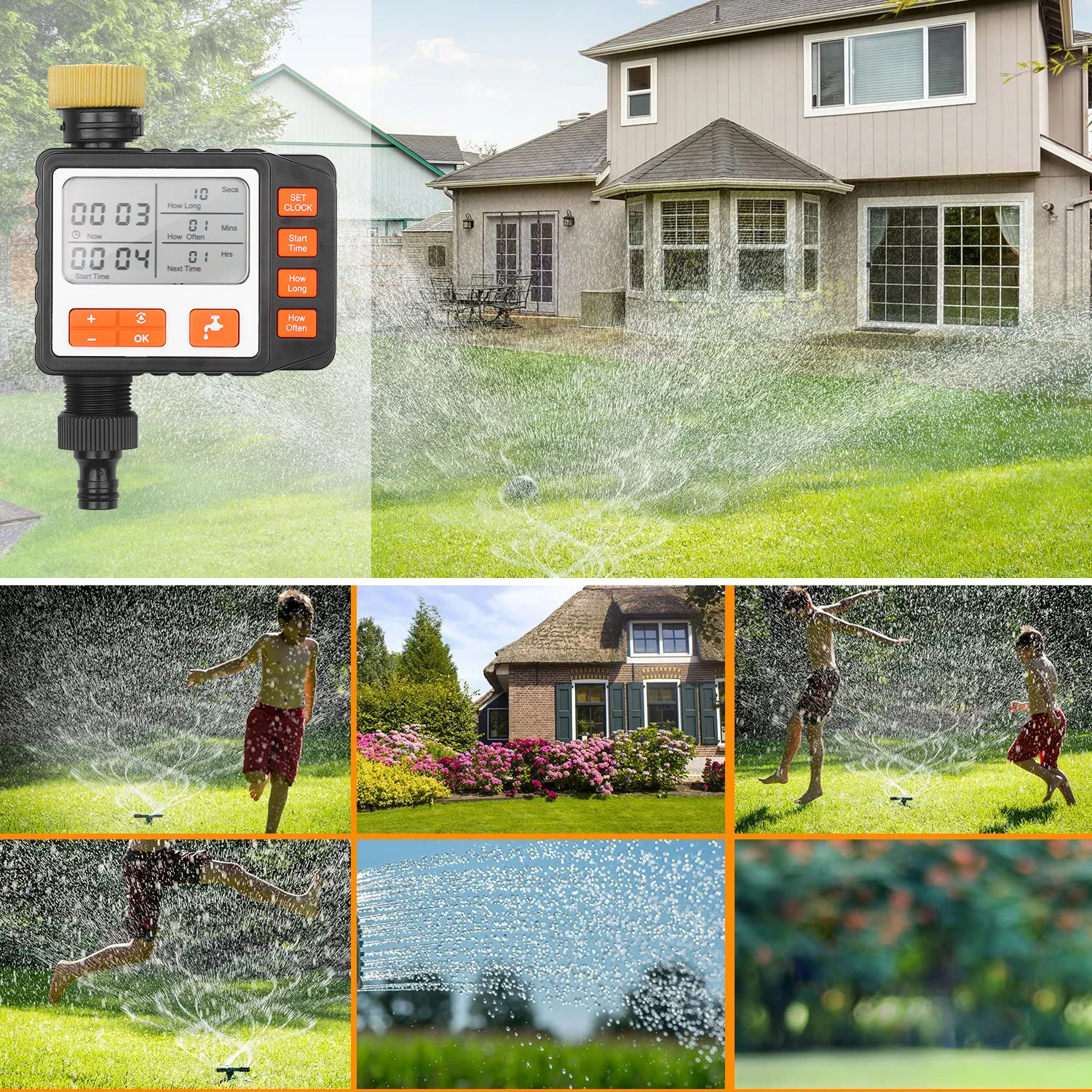 Digital Water Timer Programmable Outdoor Single Outlet Automatic On Off Water Faucet Hose Timer Irrigation System Controller