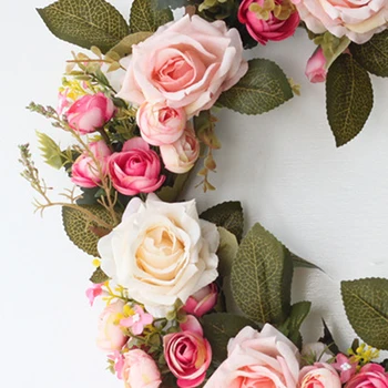 

35CM Artificial Rose Flowers Camellia High-end Simulation Artificial Flower Wreath Wedding Decoration Home Decoration Dropship