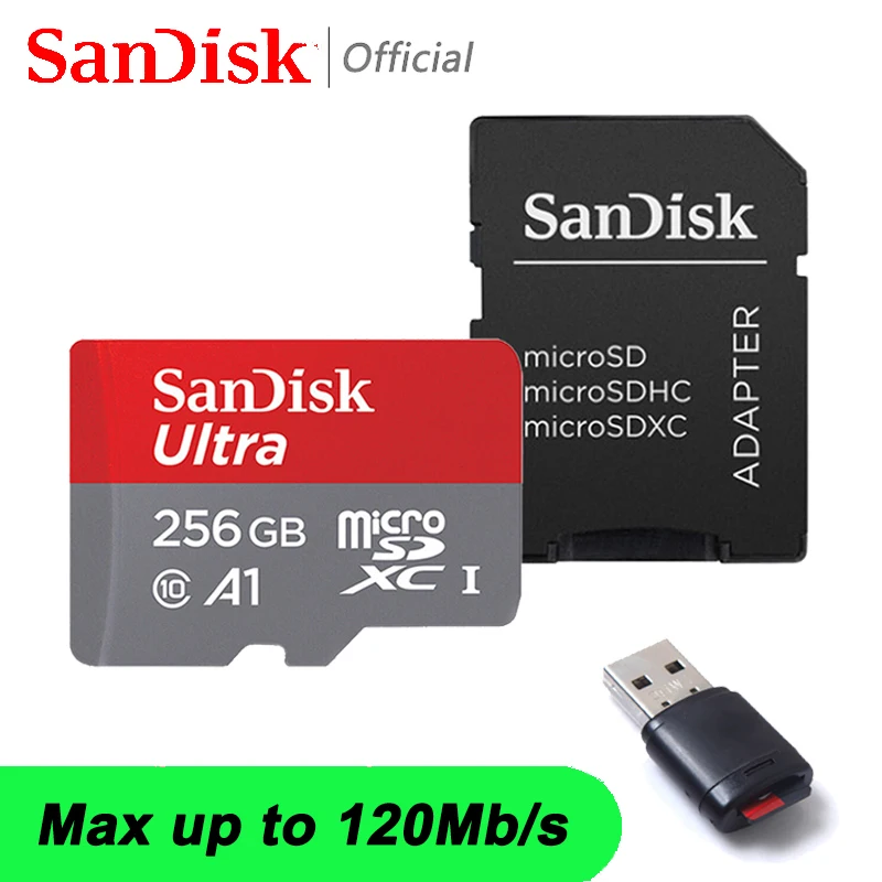 Карта памяти SanDisk Ultra Micro SD флеш-накопитель 128 ГБ 64 32 512 256 400 16 1 ТБ U1 A1 | Компьютеры и