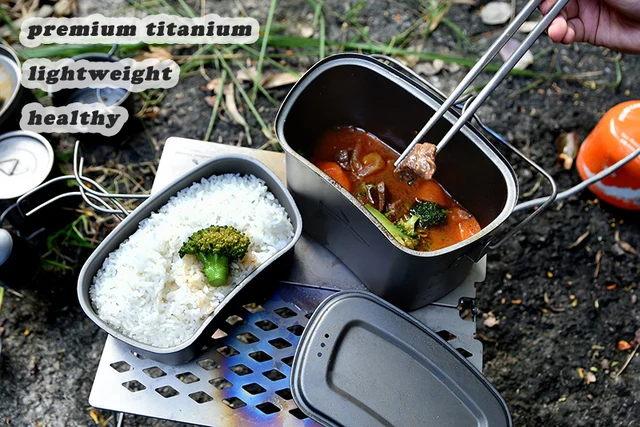 Camping Cookware Titanium Kit  Titanium Cookware Set Camping - Outdoor  Titanium - Aliexpress