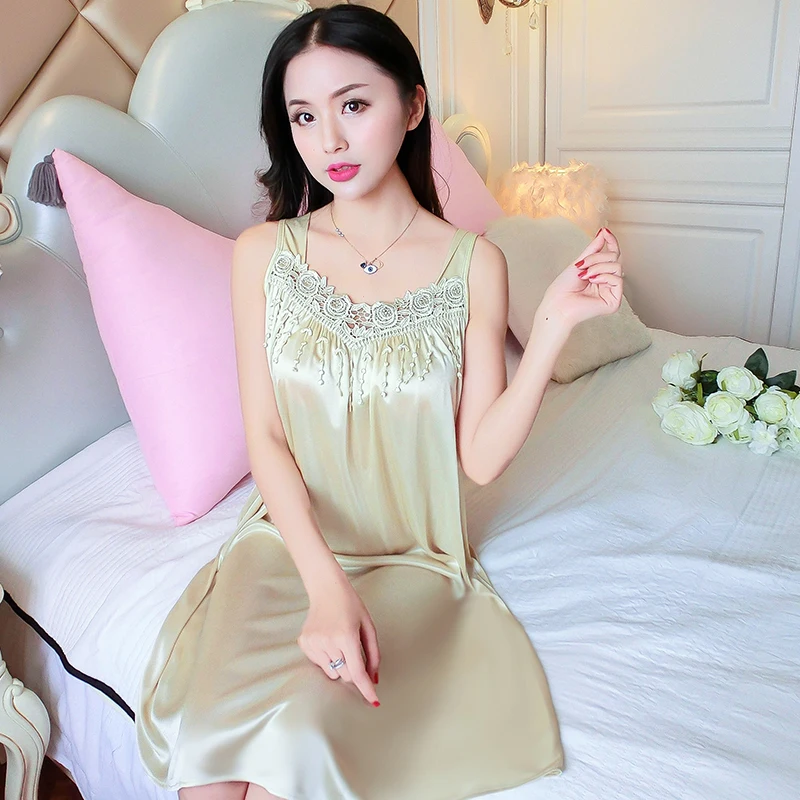 Women Champagne Bath Robe Sexy Lace Bridesmaid Sleeveless Bathrobes Femme Nightie Long Women Home Wedding Sleepwear Big Size