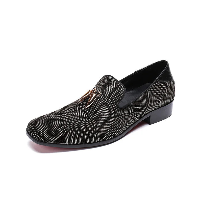 

Zapatillas Mens Shoes Casual Genuine Leather Slip-on Pointed Toe British Style Loafers Full Grain Leather Cow Leather Rubber
