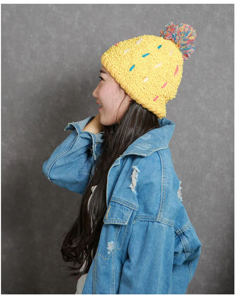Зимняя модная повседневная женская акриловая шапка Skullies Beanines, разноцветные вязаные шапки Beanies, зимняя женская шапка, 5 цветов