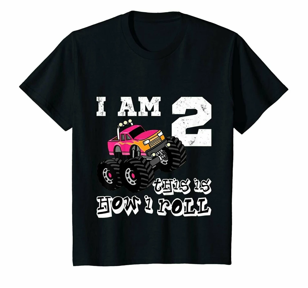 Для детей возрастом от 2 лет 2Nd на день рождения Monster Truck рубашка с автомобилями для