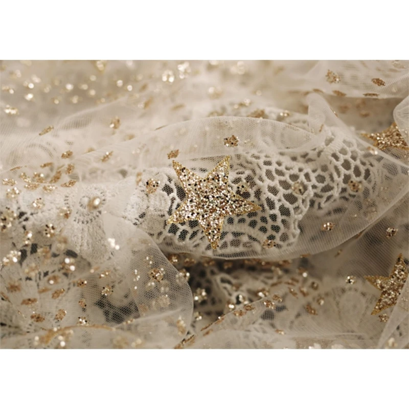 Newborn Photography Props Transparent Mesh Yarn Blanket Baby Starry Swaddling Wrap Infants Photo Backdrop baby blanket