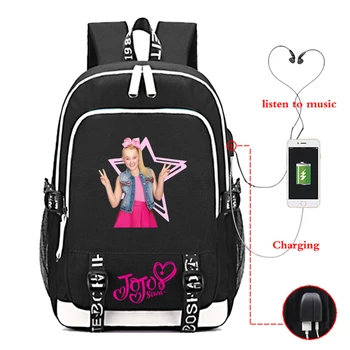 

Hot Jojo Siwa USB Charge Backpack High Quality Practicality Men Women Boys Girls School Backpacks Beautiful School Bags