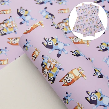

20*34cm Smooth Dog printed Faux Leather Fabric for Bows Synthetic Leather Sheet Hair Accessories DIY Handmade Material,1Yc12139