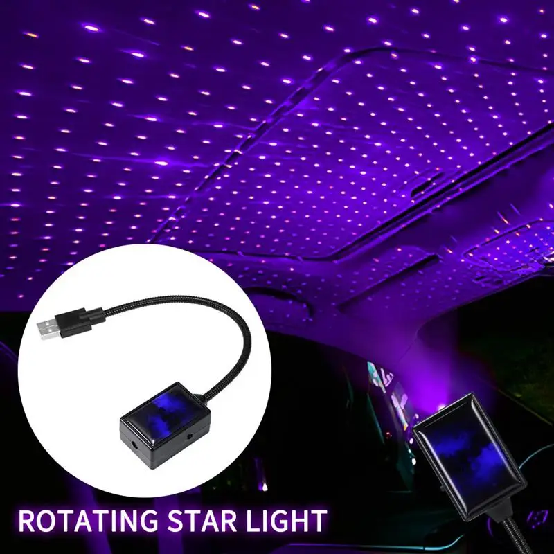 New Car Roof Light Rotating Star Lights Car USB Star Projector Car