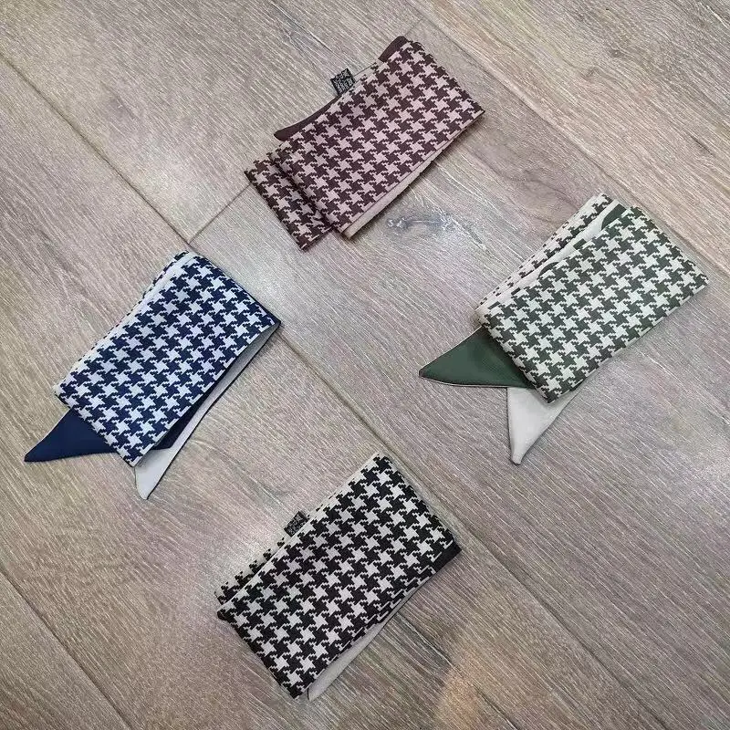 

Brand Women Silk Scarf Letters Print Headband Bag Strap Bandage 6*100 cm