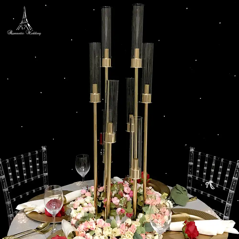 Romantico 8 Jefes De Los Titulares De Vela De Vidrio Redondo Base