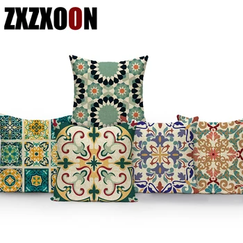 

Decorative Pillows Case Boho Vintage Geometric Cotton Linen Cushion Cover for Sofa Car Home Couch Pillows Cover