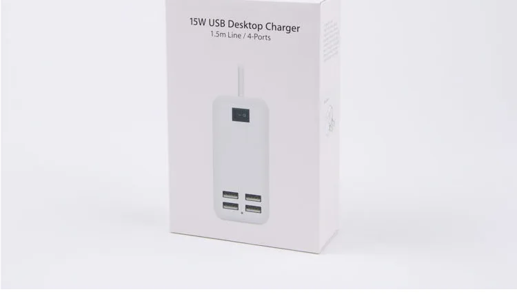 15 Вт 4-порт настольный USB разъем для зарядки мобильного телефона адаптер питания 5V3. 1a смарт-устройство для быстрой зарядки многопортовое зарядное устройство для мобильного телефона