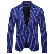 NEGIZBER, новинка, Весенняя Мужская одежда, костюмы, пиджак, в полоску, приталенный, на одной пуговице, блейзер, мужской, модный, умный, Повседневный, деловой, блейзеры