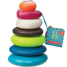 Rainbow Colorful Jenga B. Circle B. Toys Jenga Tower Children'S Educational Toy-Bite 8 Lap Coil Plastic