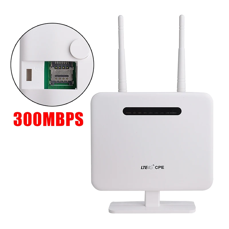 

Wireless Hotspot 4G LTE Wifi Router 300Mbp CPE Router Outdoor Signal Amplifier DC 5V With Sim Card Slot Support Multi-Users