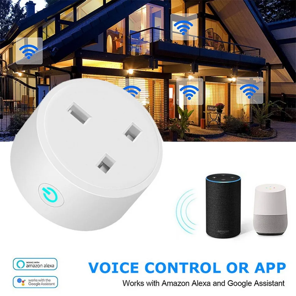 ZUCZUG Smart Socket Wifi Remotely Control Timing Outlet APP Alexa Google Home Voice Switch Socket Smart Outlet UK Power Socket