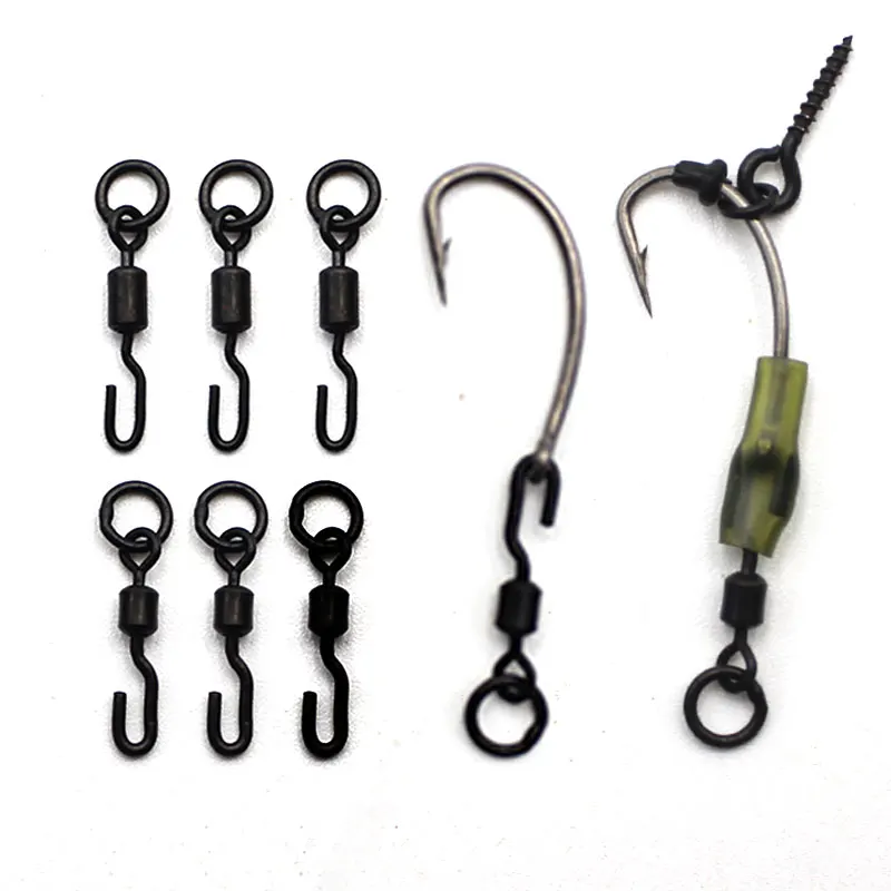 20 stücke Karpfen Angeln Quick Change Wirbel Fit Ronnie Karpfen Rigs Zubehör Karpfen Flexi Spinner Haken Wirbel Für Karpfen Fisch angelgerät