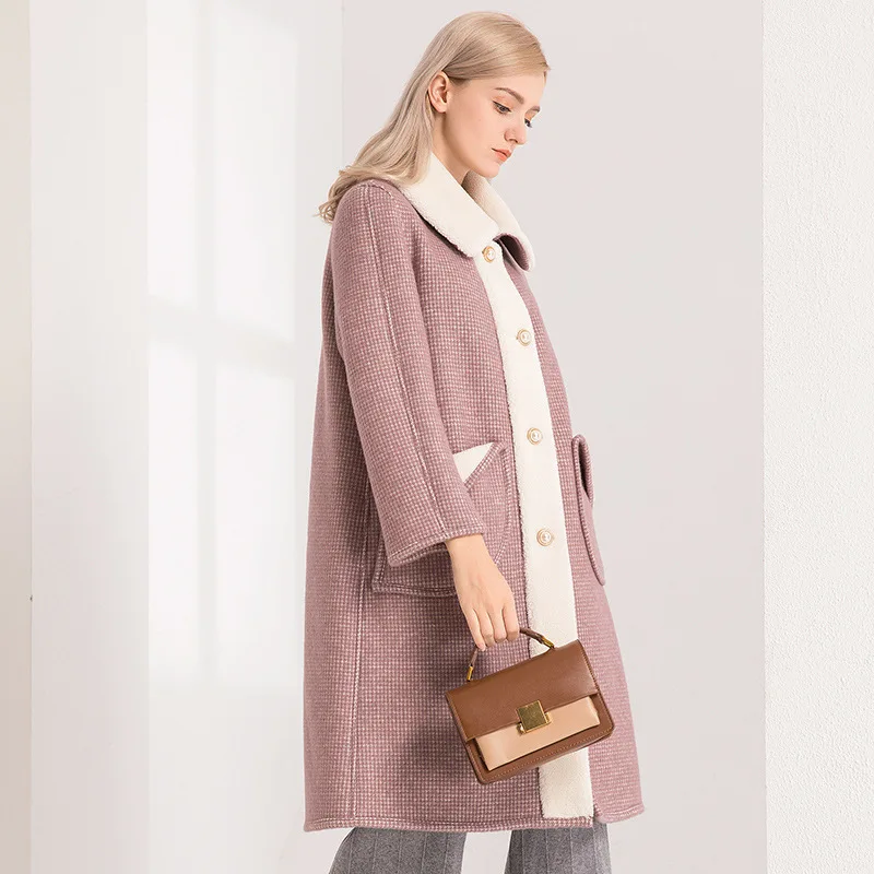 women's faux fur coats long teddy bear coat ladies clothing overcoat plus size grey wool blends autumn winter free ship