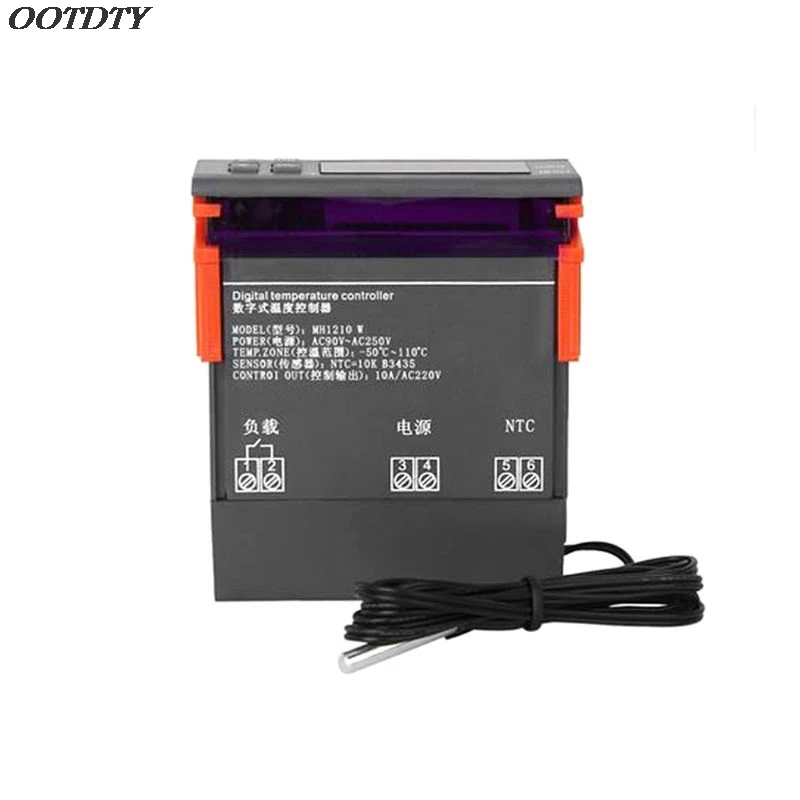 MH1210W AC 90-250V Цифровой термометр терморегулятор контроллер температуры термостат реле NTC датчик для инкубатора