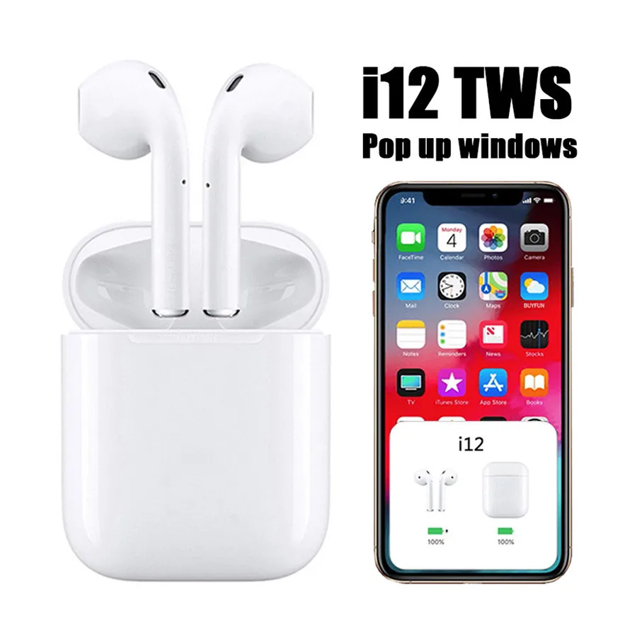 

Drop shipping i12 TWS Bluetooth 5.0 Earphone Double Calls Stereo Smart Touch Earphones For iPhone Pk I10 v8 I30 i500 Headphone