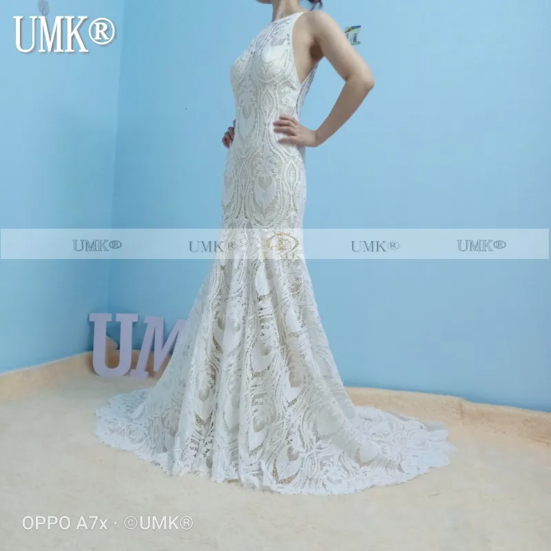UMK 2020 свадебное платье русалки в стиле бохо шикарное вязаное кружевное Свадебные