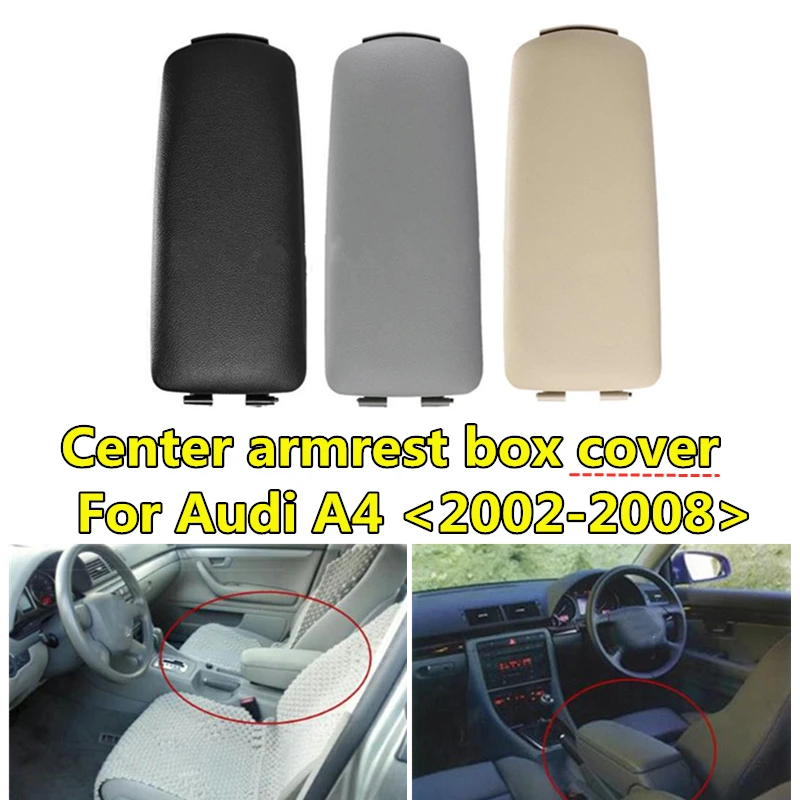 

3 Colors Of Car Interior Accessories Central Handrail Box Cover Armrest Box Covers Storage Glove Box For Audis B6 B7 2002-2008