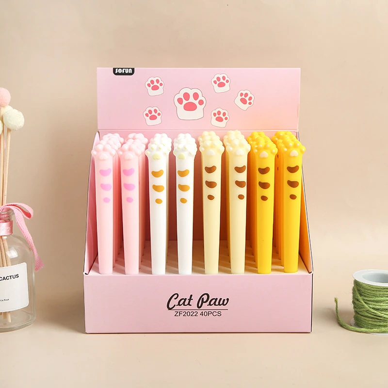 2 pezzi Lytwtw carino Kawaii gatto zampa Silicone artiglio penna Gel scuola forniture per ufficio cancelleria creativo dolce piuttosto adorabile cartone animato