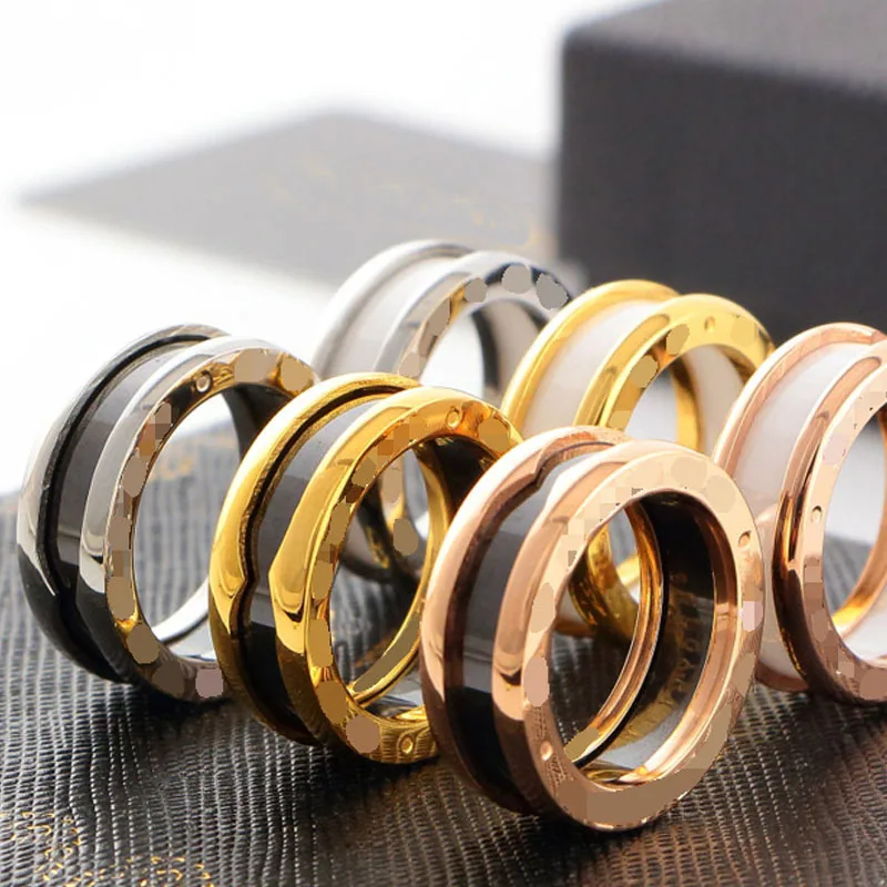 Роскошные ювелирные украшения дизайнерское кольцо кольца панк модные подарки для мужчин wo мужское кольцо для пары из нержавеющей стали - Цвет основного камня: rose  black