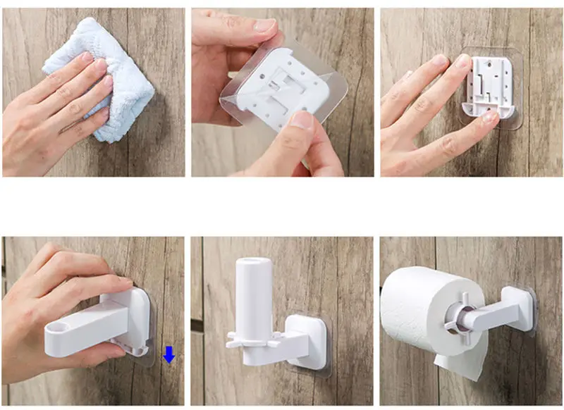 Настенное крепление бумажный держатель для полотенец клей без сверления ткани бумажные полотенца в рулоне держатель для кухни, ванной, туалета диспенсер бумаги