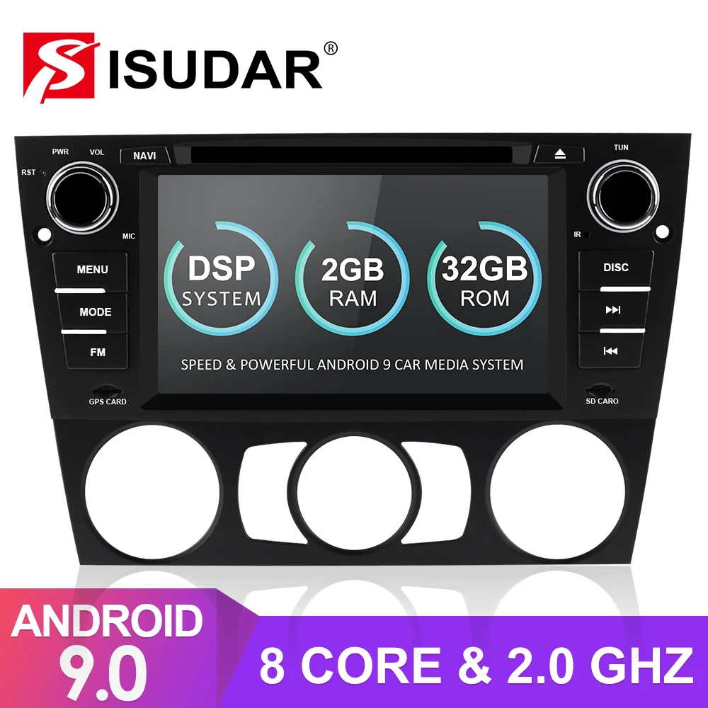 Isudar 1 Din Auto Radio Android 9 For BMW/320/328/3 Series E90/E91/E92/E93 Car Multimedia Video DVD Player GPS DVR Octa Core 32G