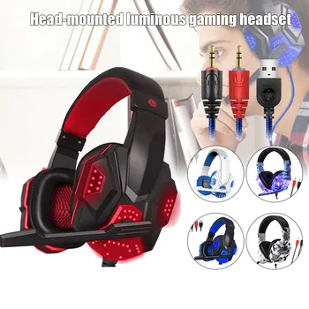 

3.5mm USB Gaming Headset with Microphone LED Light Gaming Headphone for Computer PC LHB99
