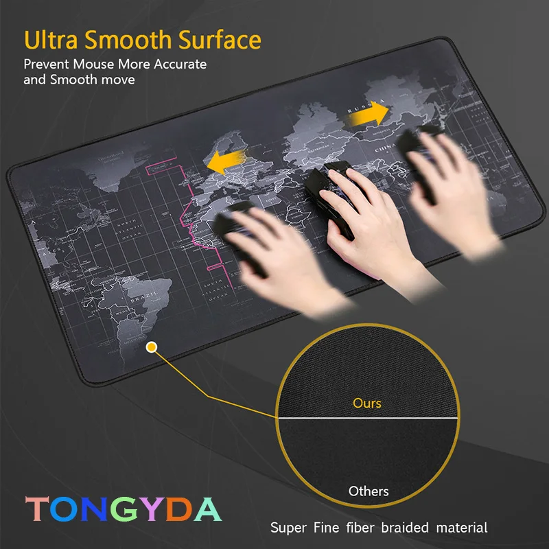 

World Map Mouse Pad Gaming Large Mousepad Gamer Big Computer Mouse Mat Office Desk Mat Keyboard Pad Mause Pad for Game