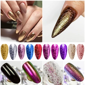 

Gold Soap Foam Nail Glitter for UV Gel Polish Rose Gold Silver Mirror Powder Nails Bubble Chrome Nail Art Decorations Dust