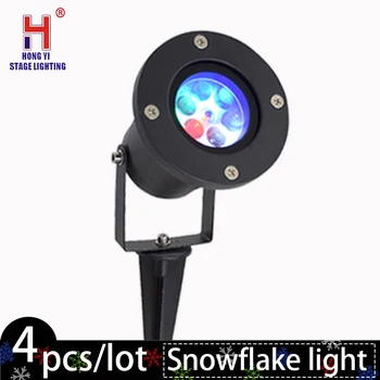 

LED Snowflake Effect Outdoor Projector Garden Outside Xmas Decoration snow light (4pcs/lot)