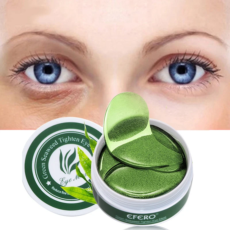 

Original 30 pairs Gold Green Anti Wrinkles Collagen Gel Under Eye Patches Dark Circles Removal Bags Ageless Eyes Masks Skin Care