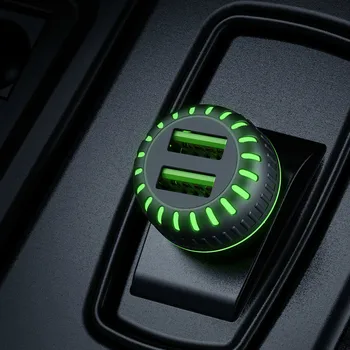 

Cigarette Lighter 36W Car Charger With Atmosphere Light Dual USB 3.0A USB + PD Head 3.0A Fast Charge Car Mobile Phone Charger