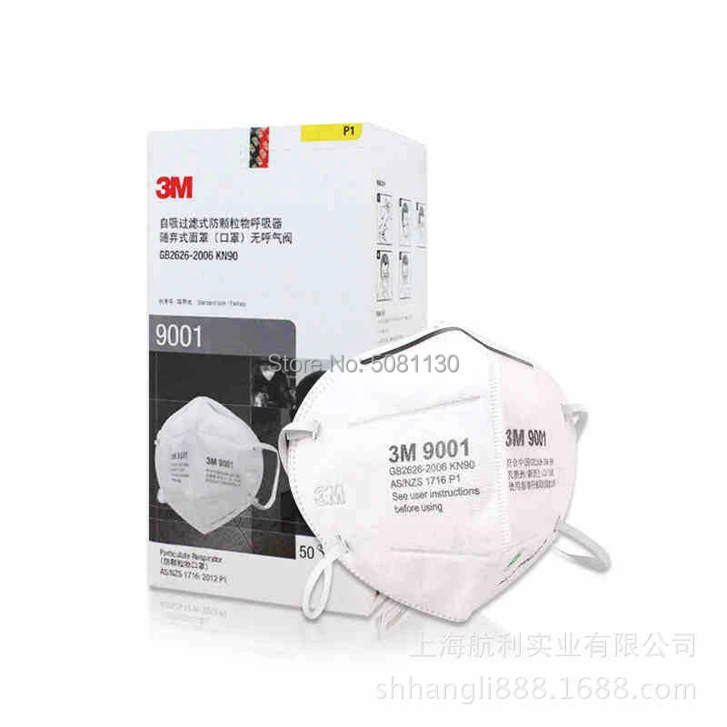 3M 9001 KN90 респираторные маски против пыли PM2.5 промышленная конструкция пыльца дымка газ семья& Pro сайт защита аксессуары