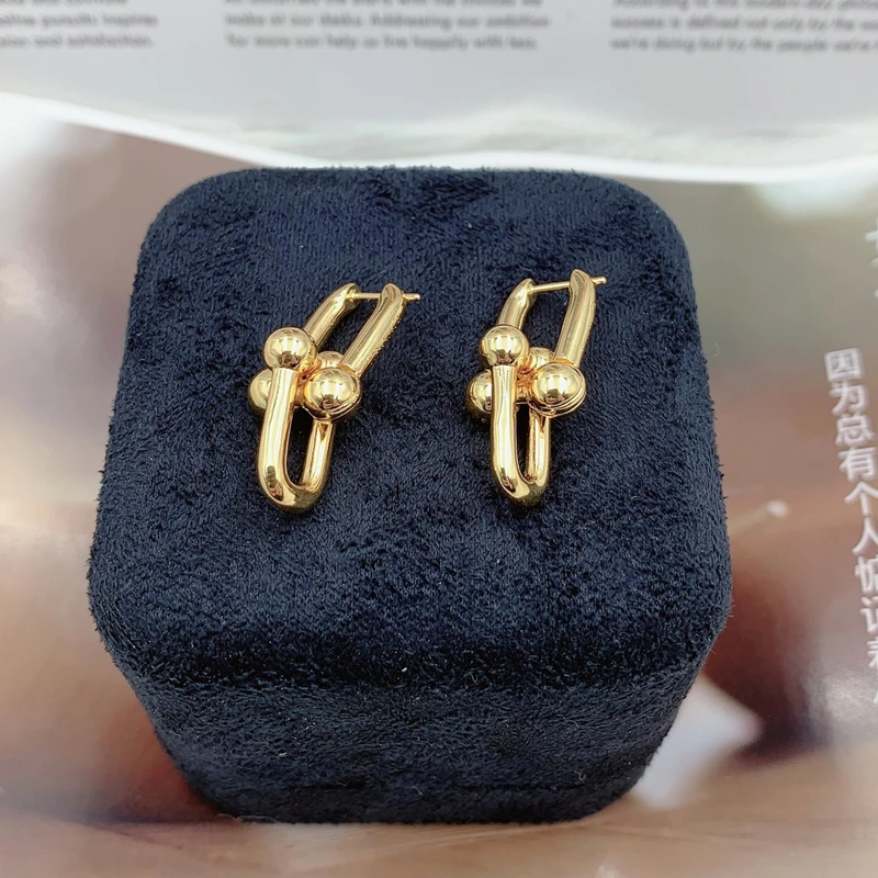 

1: 1 Original Model S925 Sterling Silver Earrngs For Women Fashion U-Shape Earrings Ladies LOGO Jewelry Valentines Birthday GIFT