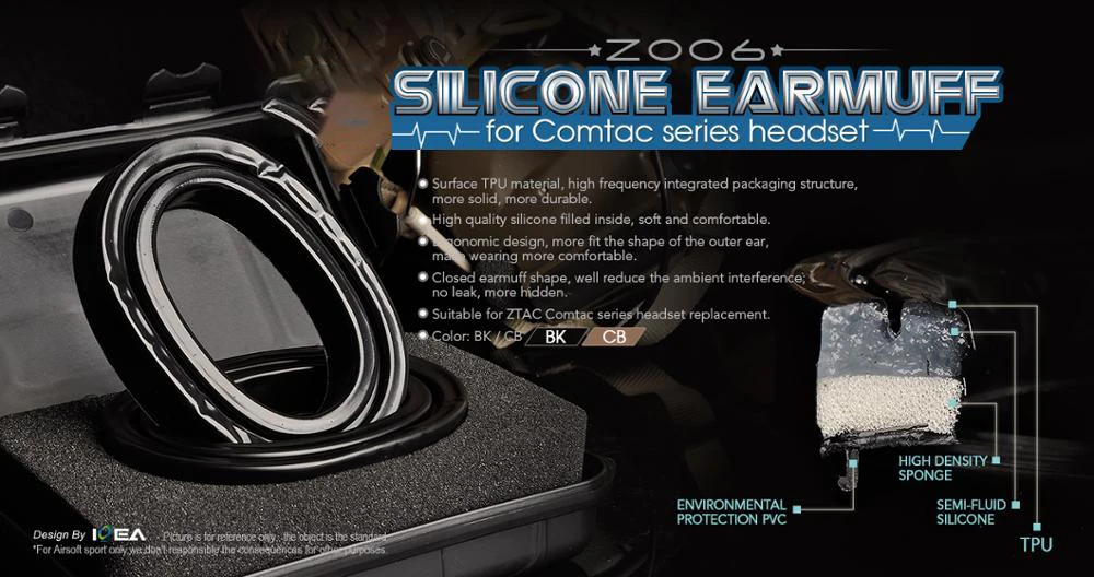 Tactical Earmuffs Silicone Or Sponge For Z-Tactical Sordin Headphones Comtac I II III Headset Accessories